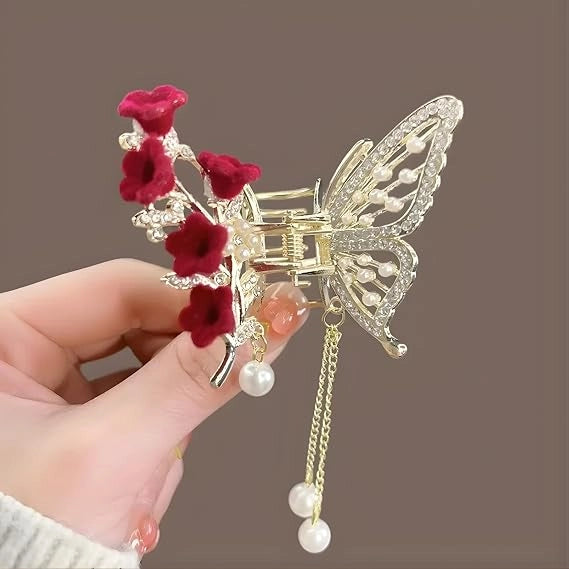 Papillon Crystal Hair Claw